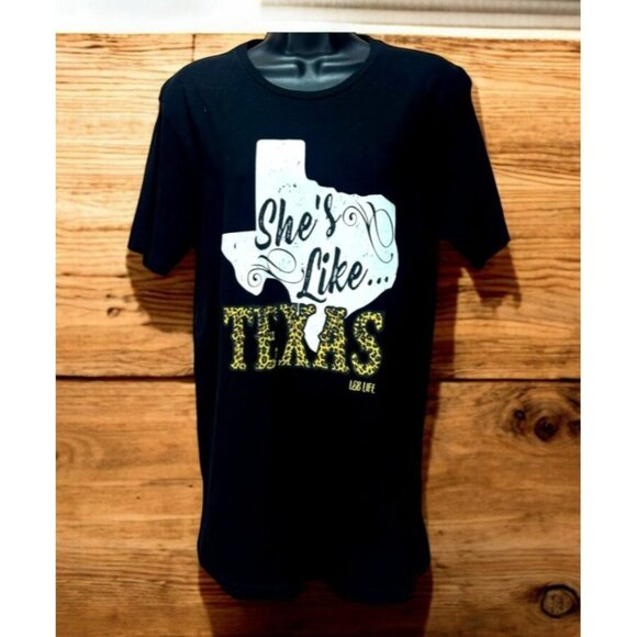 "Shes Like Texas" Black Graphic Women's T-Shirt Medium - Picture 1 of 6